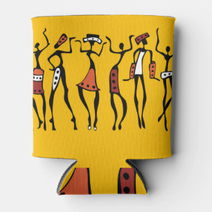 Enfriador De Latas Bailarinas africanas, cosecha de silueta étnica.