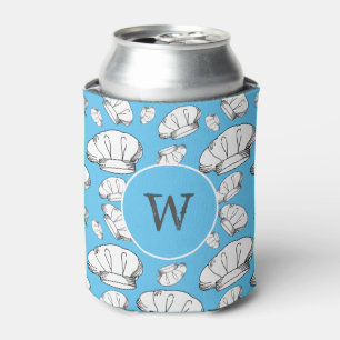 Enfriador De Latas Baker Chef Gorra Pattered Blue Monogramed