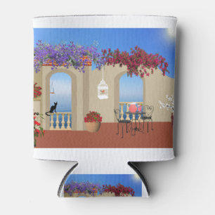 Enfriador De Latas Balcón En El Exterior Con Flores Y Tranquilidad A 