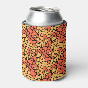 Enfriador De Latas baldosa de patrón abstracto mosaico amarillo naran