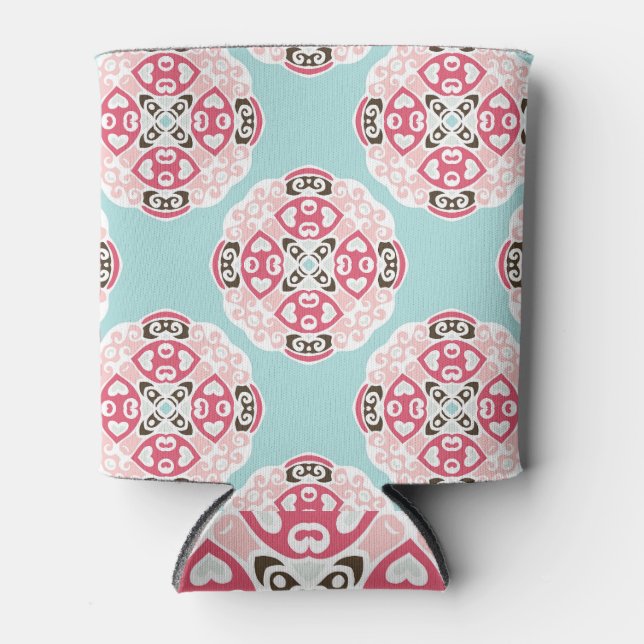 Enfriador De Latas Baldosas abstractas azules: lindas cosechas. (Anverso)