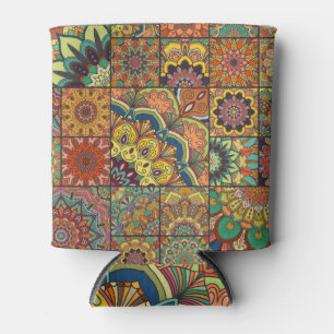 Enfriador De Latas Baldosas de Boho: colorido mosaico de mosaicos sin