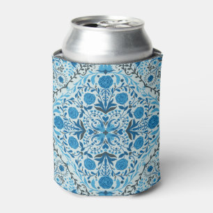 Enfriador De Latas Baldosas florales azules