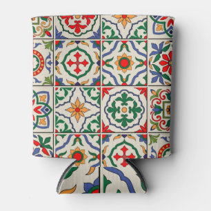 Enfriador De Latas Baldosas Marroquíes: Colorido Patrón Sin Mar.