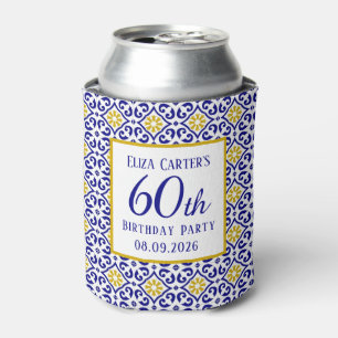 Enfriador De Latas Baldosas portuguesas Azul 60 aniversario Mediterrá