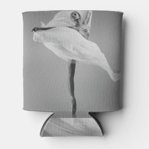 Enfriador De Latas Ballerina White: Un Ilustracion de baile elegante.