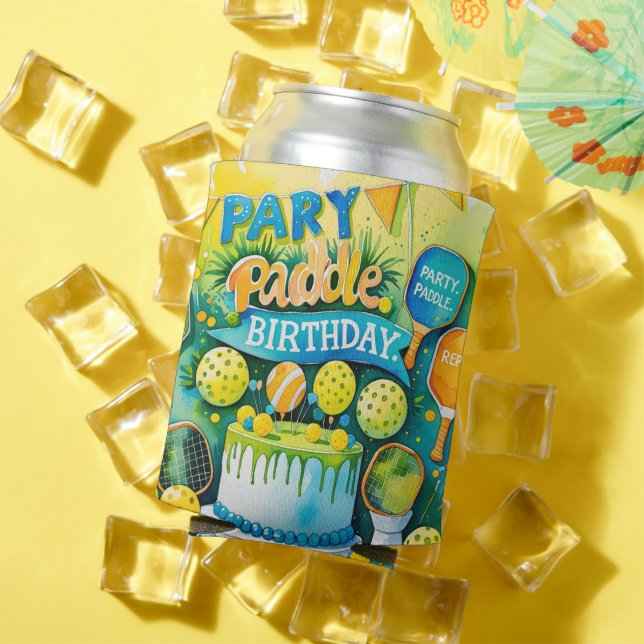Enfriador De Latas Baloncesto con tema de cumpleaños (Verano in situ)
