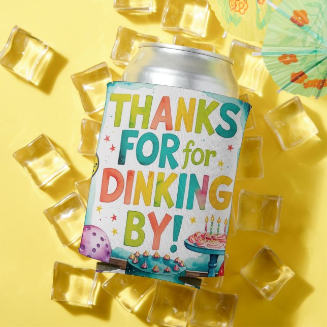 Enfriador De Latas Baloncesto con tema de cumpleaños (Verano in situ)