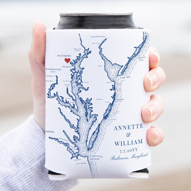 Enfriador De Latas Baltimore Maryland Elegant Wedding Refrigerador de (This Baltimore Maryland Coozie is the perfect keepsake for your Charm City wedding)