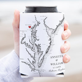 Enfriador De Latas Baltimore Maryland Elegante Boda blanco negro