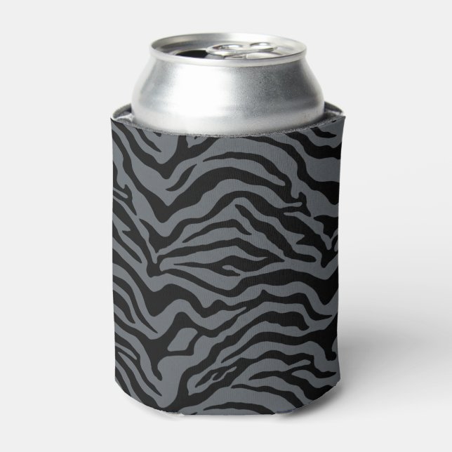 Enfriador De Latas Banda de tigre gris y negro (Lata Anverso)