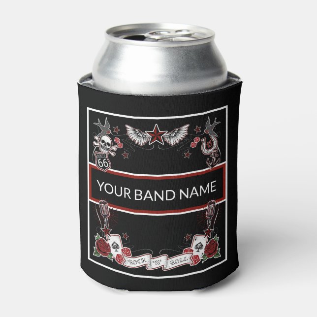 Enfriador De Latas Banda personalizado Merch Rockabilly Rock & Roll M (Lata Anverso)