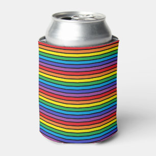 Enfriador De Latas Bandas de arcoiris con delineado negro