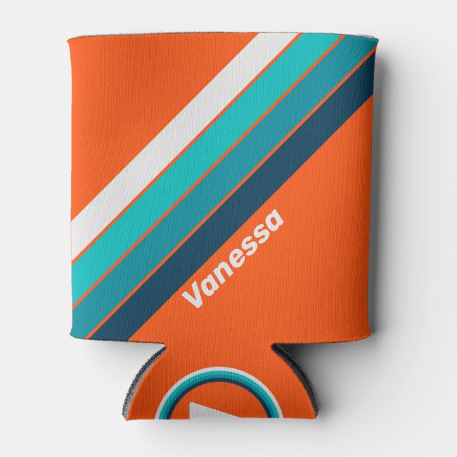 Enfriador De Latas Bandas de socorrista retro con nombre (Anverso)