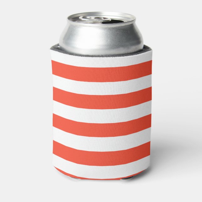 Enfriador De Latas Bandas de tumbonas rojas (Reverso de la lata)