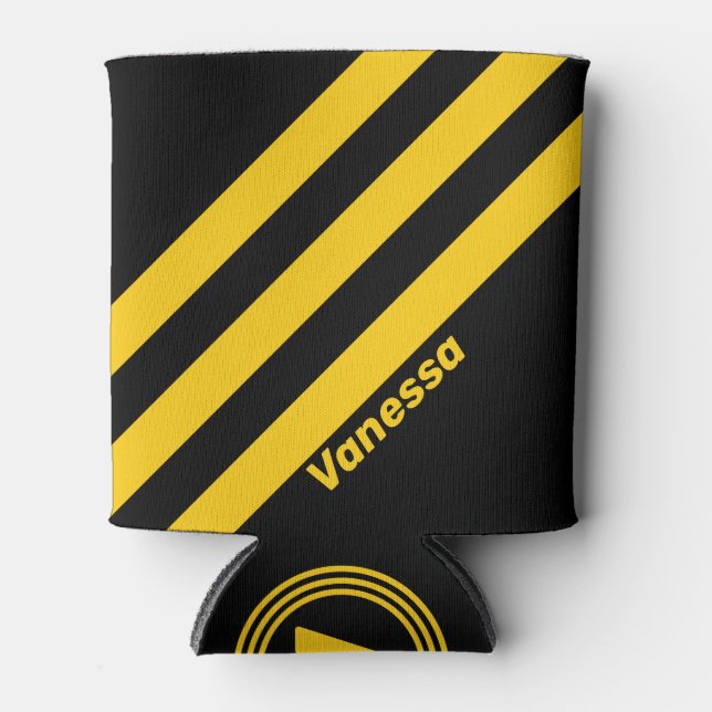 Enfriador De Latas Bandas nostálgicas de seguridad con nombre (Anverso)