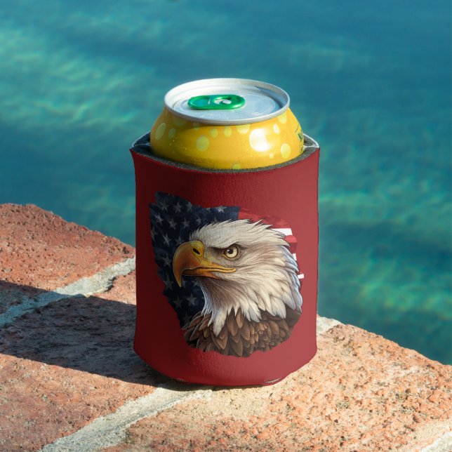 Enfriador De Latas Bandera americana águila calva (Piscina in situ)
