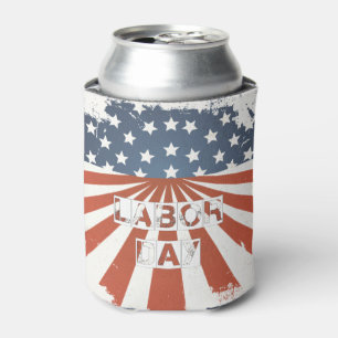 Enfriador De Latas Bandera americana del Día del Trabajo