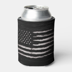 Enfriador De Latas Bandera americana del Grunge blanco
