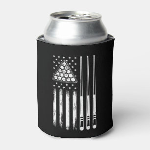 Enfriador De Latas Bandera Americana del jugador de billar