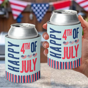 Enfriador De Latas Bandera Americana Patriótica Monada USA 4 De Julio
