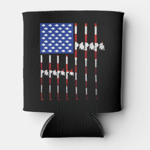 Enfriador De Latas Bandera Americana Pesca Rod Estados Unidos Patriót
