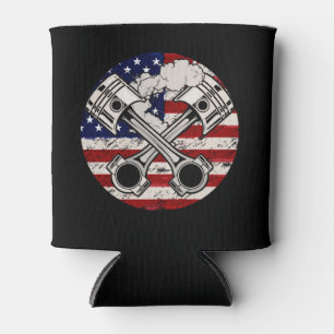 Enfriador De Latas Bandera americana Piston Muscar Auto Patriótico Vi
