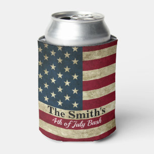 Enfriador De Latas Bandera americana rústica personalizada del