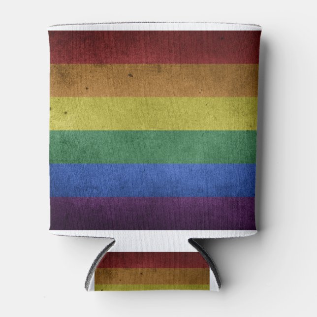 Enfriador De Latas Bandera arco iris angustiada (Orgullo / Bandera ga (Anverso)