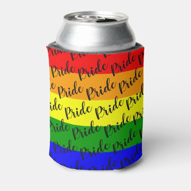 Enfriador De Latas Bandera arcoiris del orgullo gay (Reverso de la lata)