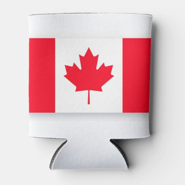 Enfriador De Latas Bandera canadiense. CANADA. Patriótico. (Anverso)