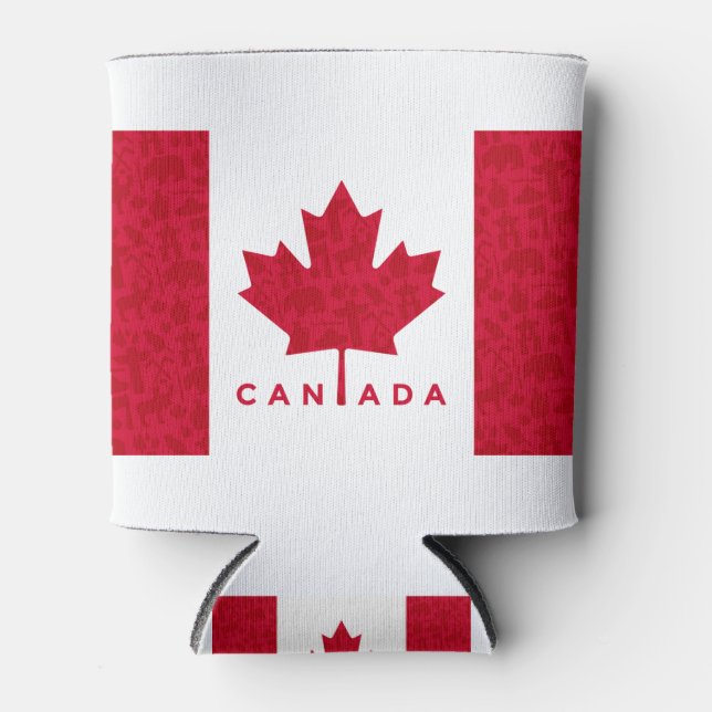 Enfriador De Latas Bandera canadiense de moda (Anverso)