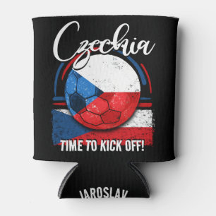 Enfriador De Latas Bandera checa de fútbol, fútbol retro