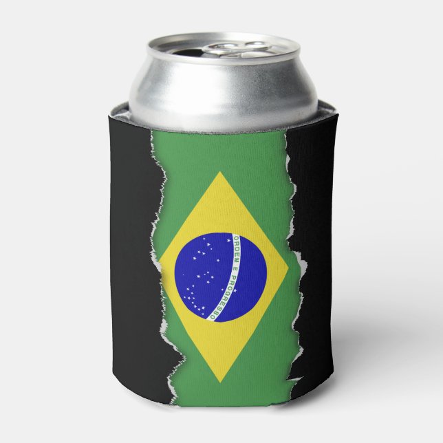 Enfriador De Latas Bandera clásica brasileña (Lata Anverso)