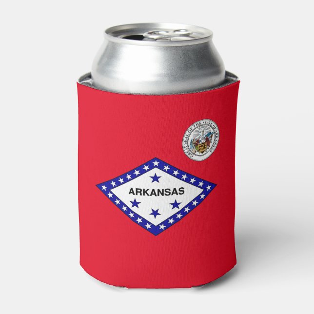 Enfriador De Latas Bandera de Arkansas (Lata Anverso)