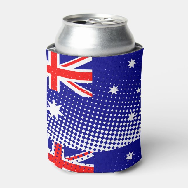 Enfriador De Latas Bandera De Australia Con Efecto De Medio Tono (Lata Anverso)