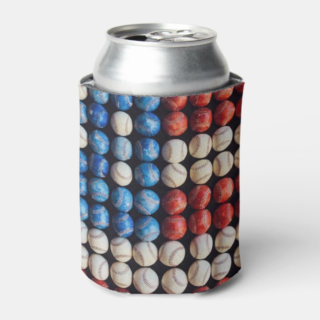 Enfriador De Latas Bandera de Béisbol Americana (Lata Anverso)