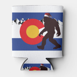 Enfriador De Latas Bandera de Bigfoo-Santa-Colorado