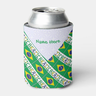 Enfriador De Latas Bandera de Brasil Personalizada en Baldosas