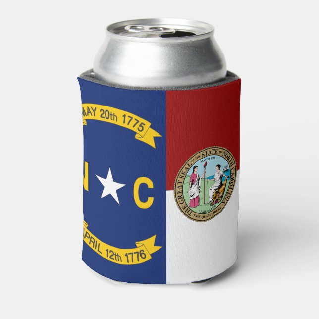 Enfriador De Latas Bandera de Carolina del Norte (Reverso de la lata)