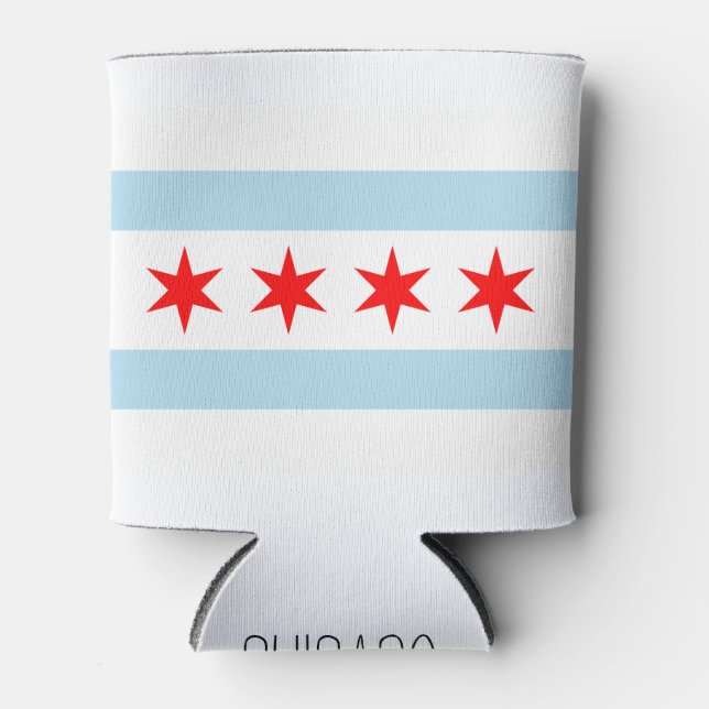 Enfriador De Latas Bandera de Chicago, Illinois (Anverso)