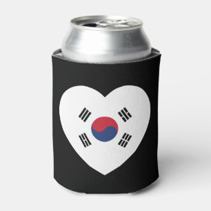 Enfriador De Latas Bandera de Corea del Sur Corazón