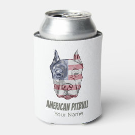 Enfriador De Latas Bandera de cosecha estadounidense Pitbull Terrier 