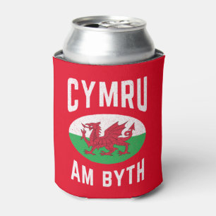 Enfriador De Latas Bandera de Cymru Am Byth Wales Orgulloso Rugby Vin