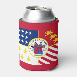 Enfriador De Latas Bandera de Detroit, Refrigerador de bebidas de Mic