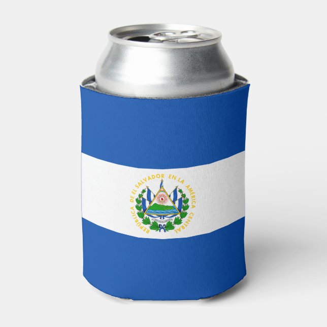 Enfriador De Latas Bandera de El Salvador (Lata Anverso)