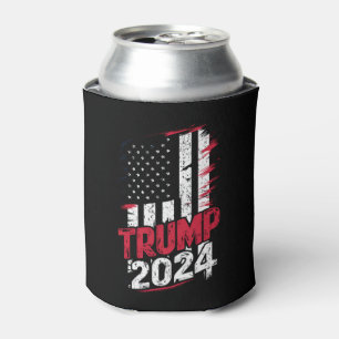 Enfriador De Latas Bandera de época de EE. UU. TRUMP 2024
