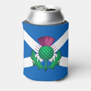 Enfriador De Latas Bandera de Escocia con el cardo superpuesto