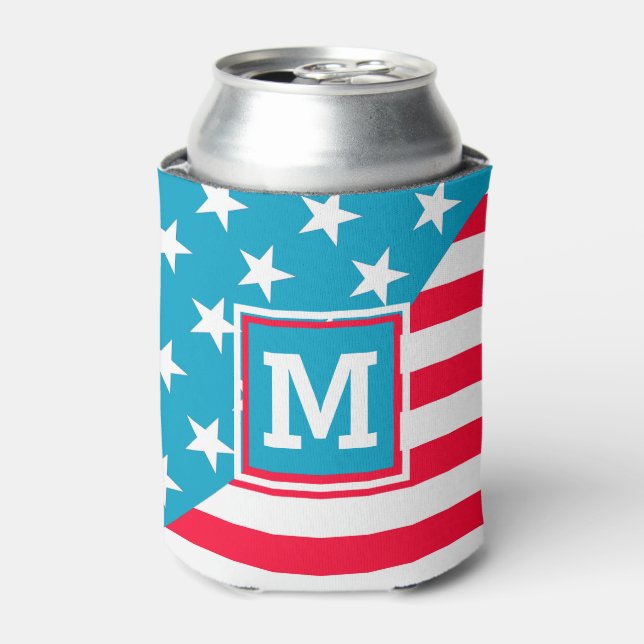 Enfriador De Latas Bandera de Estados Unidos (Lata Anverso)