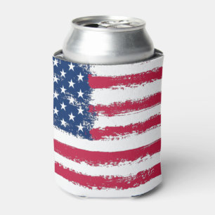 Enfriador De Latas Bandera de Estados Unidos Brushed Grunge